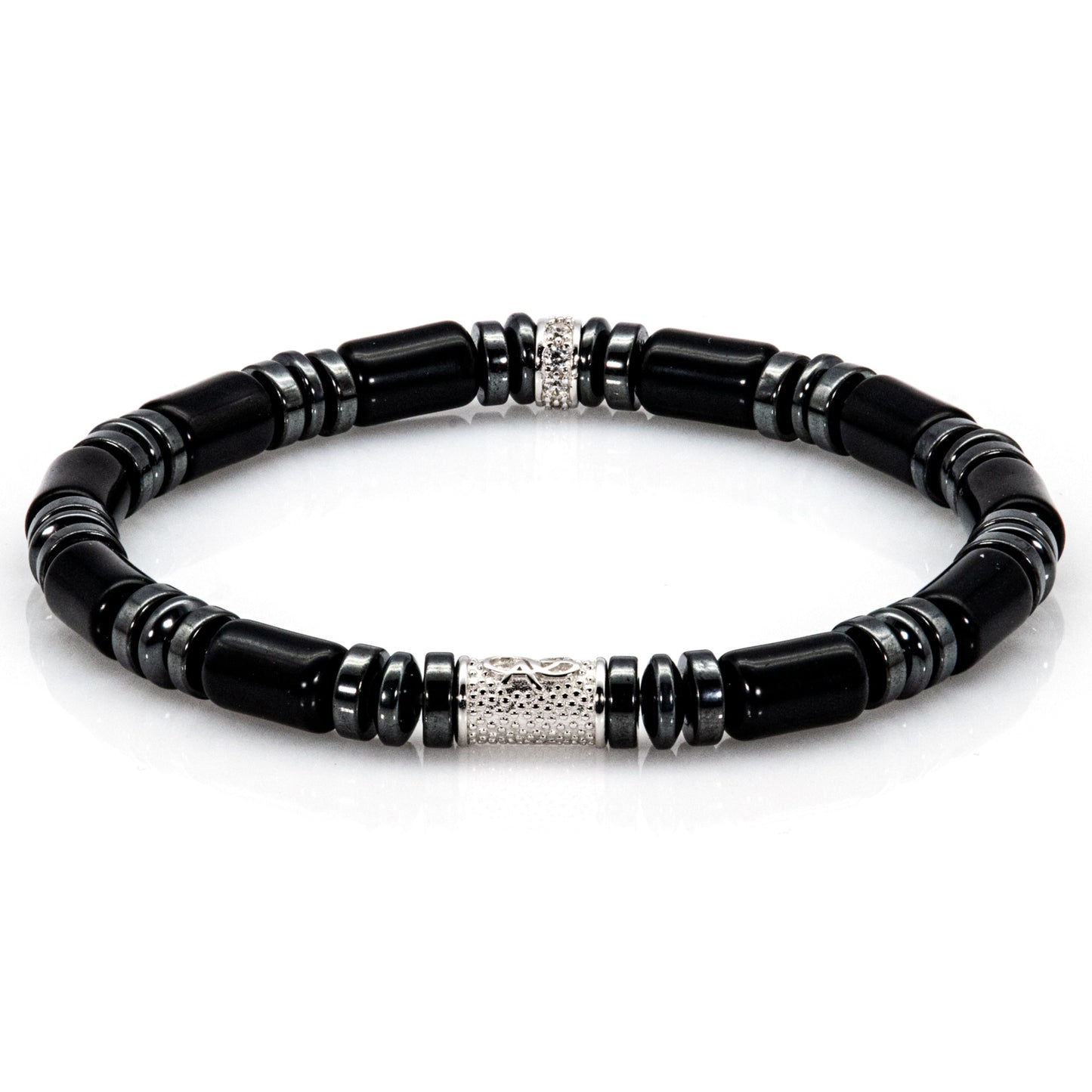 Black Achat Perlen 6mm 925 Sterling Silber