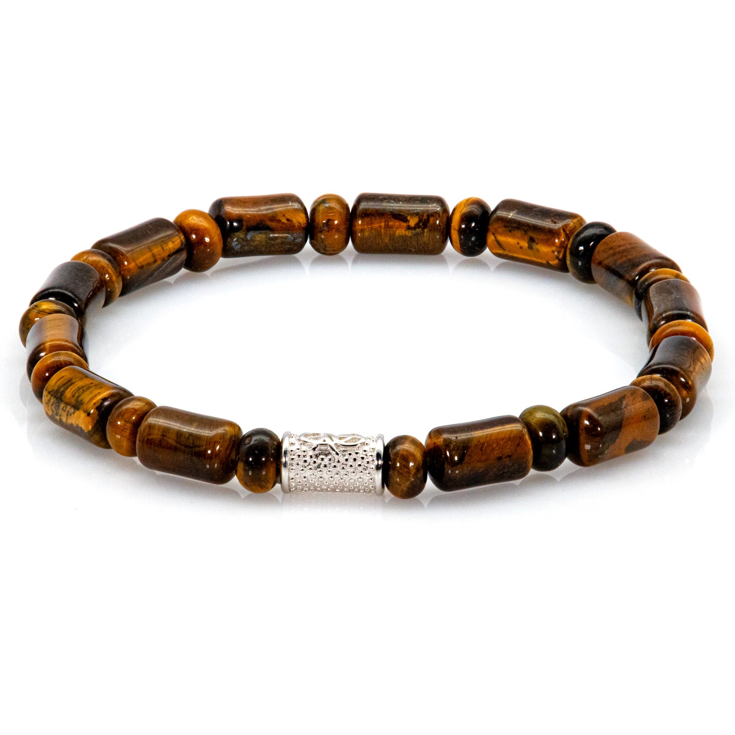 Tigerauge Perlen 6mm 925 Sterling Silber