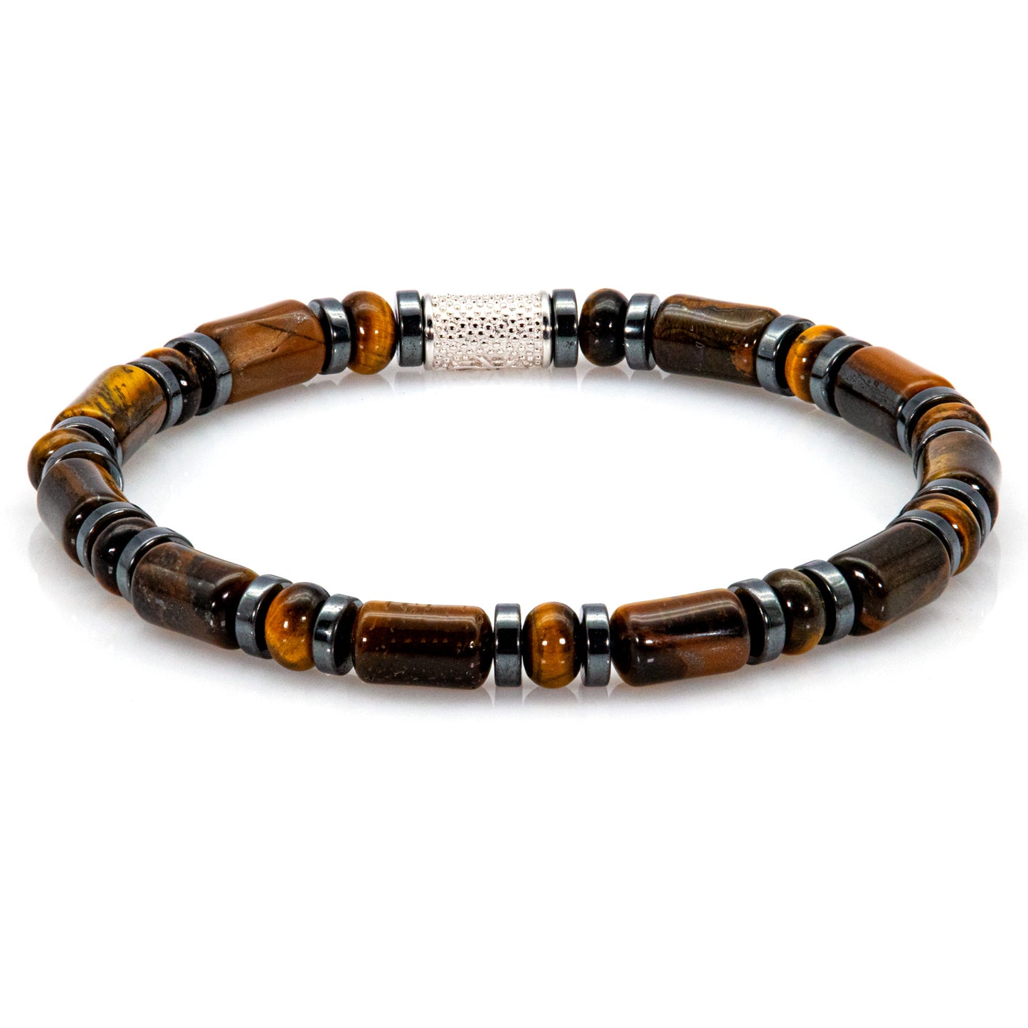 Tigerauge Perlen 6mm 925 Sterling Silber