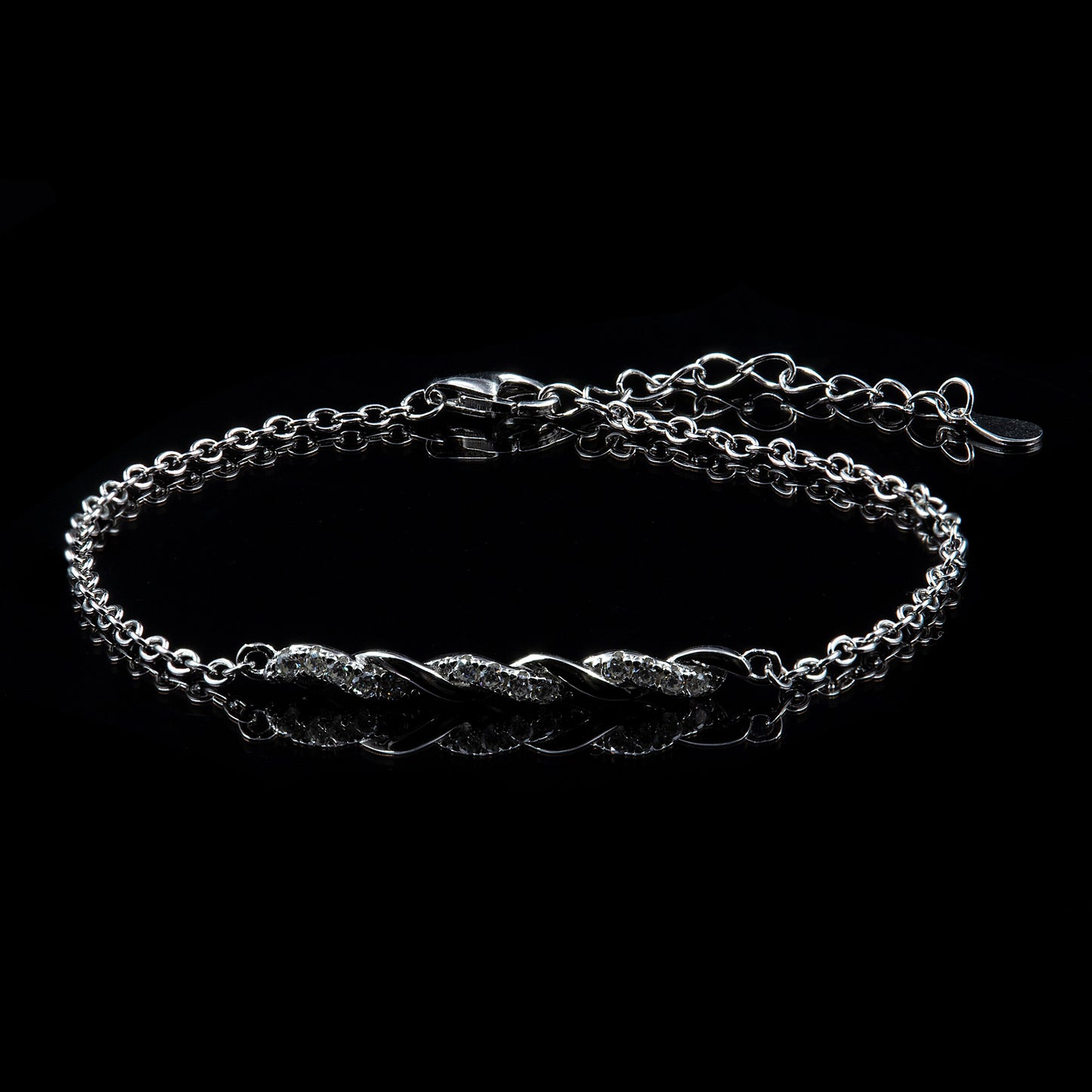 925 Sterling Silber Moissanit Diamant 1,5mm Armband