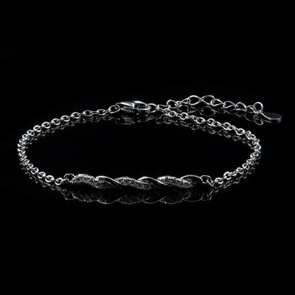 925 Sterling Silber Moissanit Diamant 1,5mm Armband