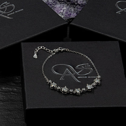925 Sterling Silber Moissanit Diamant 5mm Armband