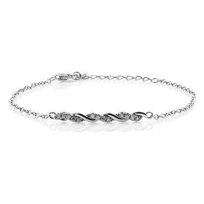 925 Sterling Silber Moissanit Diamant 1,5mm Armband