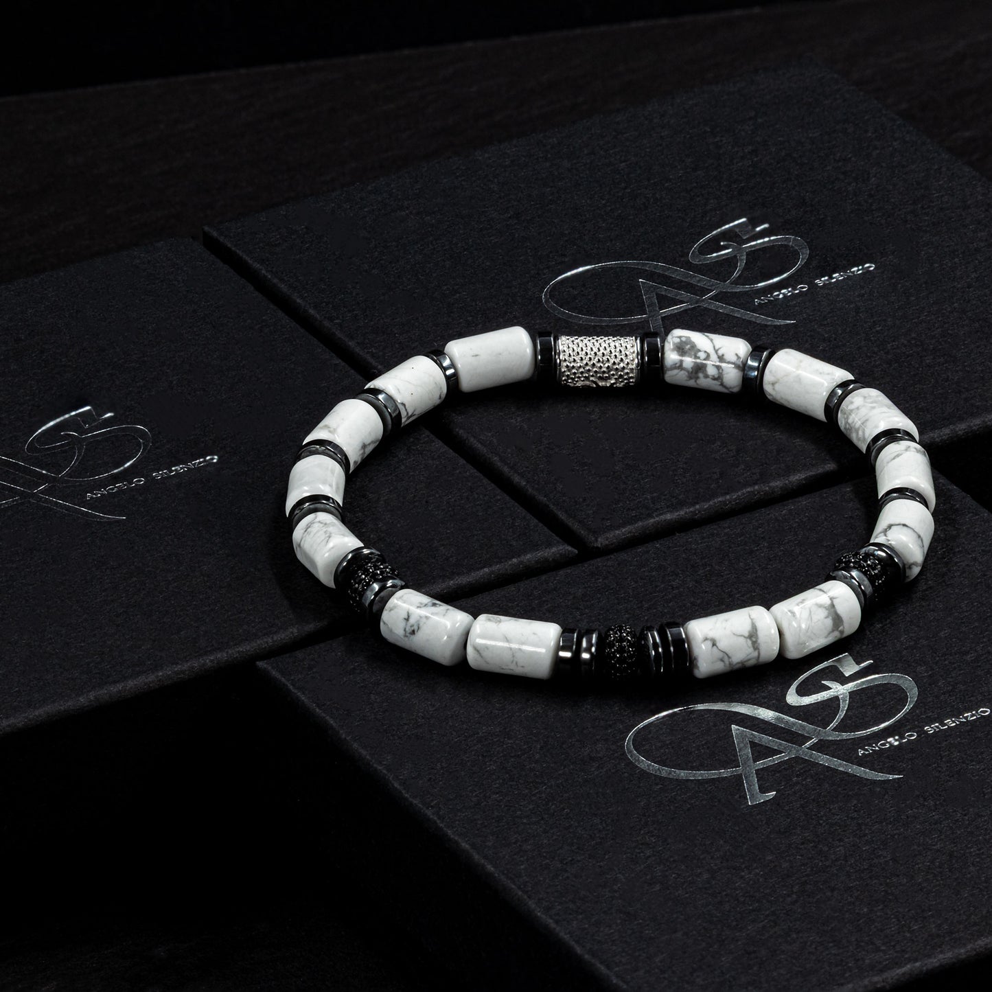 White Turquoise SilverLine Zirkon 6mm S 925 Sterling Silber Rohdiniert