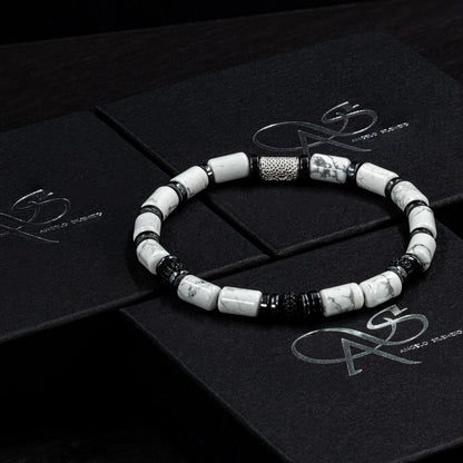 White Turquoise SilverLine Zirkon 6mm S 925 Sterling Silber Rohdiniert