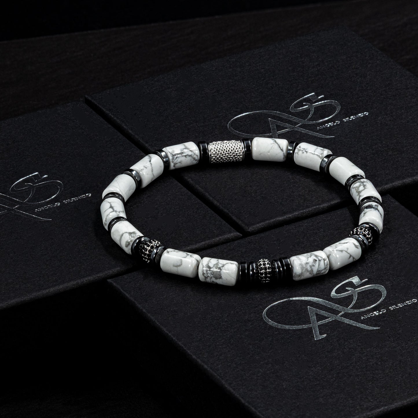 White Turquoise SilverLine Zirkon 6mm S 925 Sterling Silber Rohdiniert
