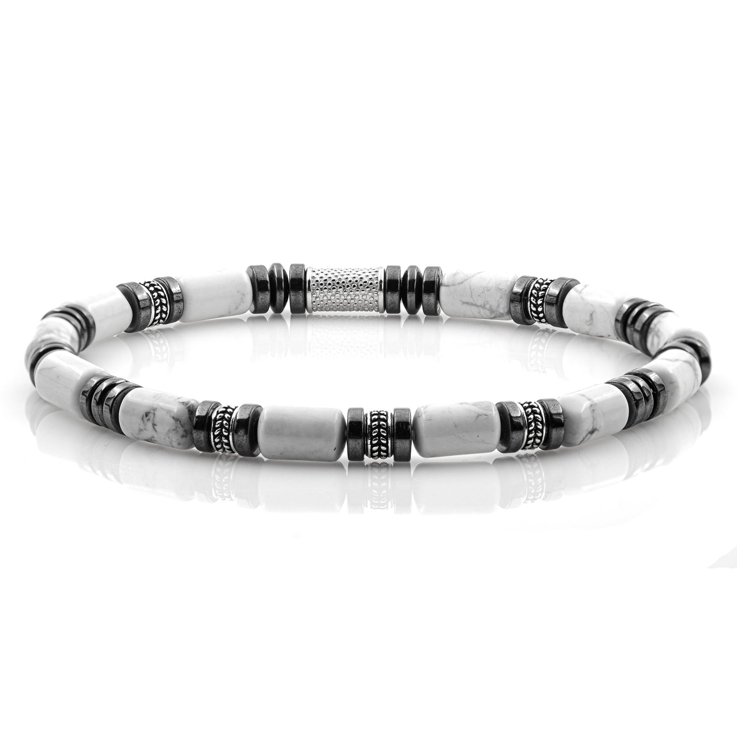 White Turquoise Silver Orzo 6mm 925 Sterling Silber Rohdiniert