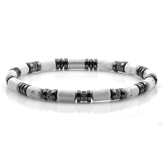 White Turquoise Silver Orzo 6mm 925 Sterling Silber Rohdiniert