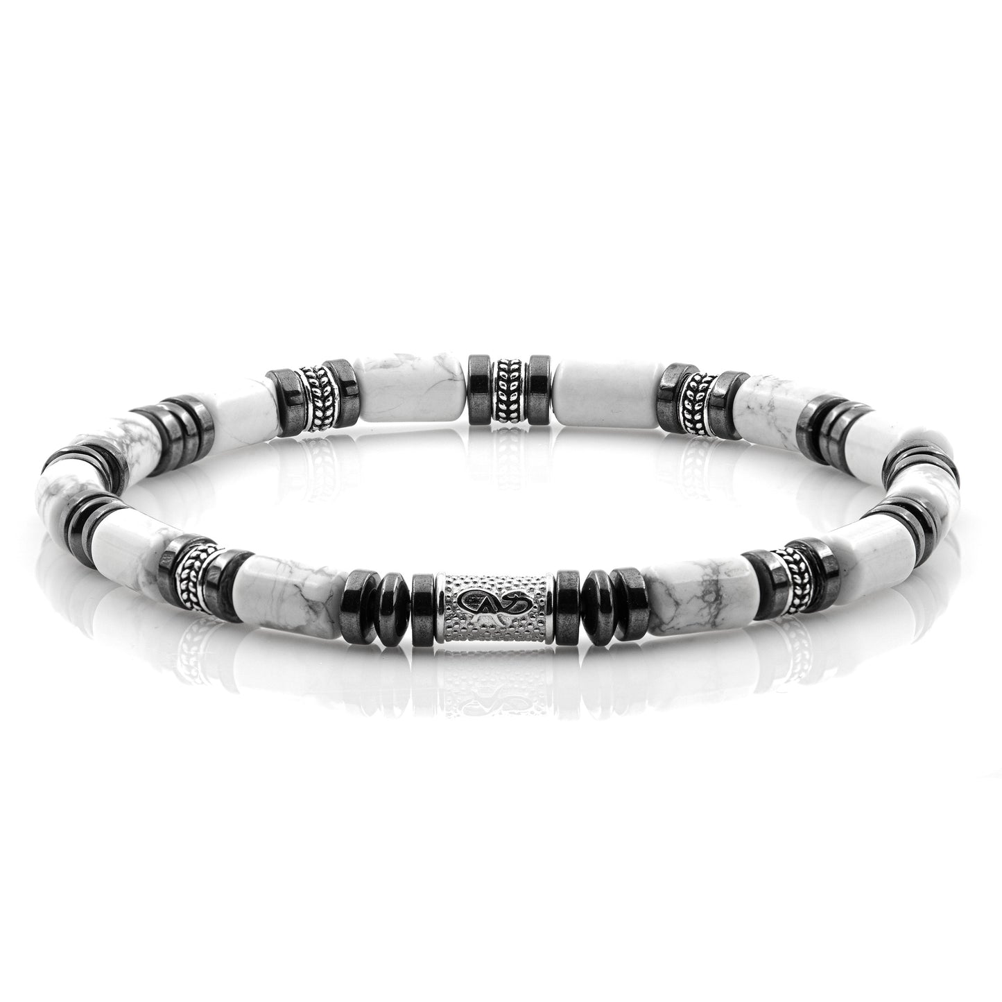 White Turquoise Silver Orzo 6mm 925 Sterling Silber Rohdiniert