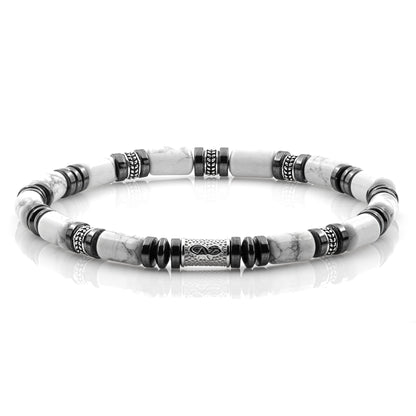 White Turquoise Silver Orzo 6mm 925 Sterling Silber Rohdiniert