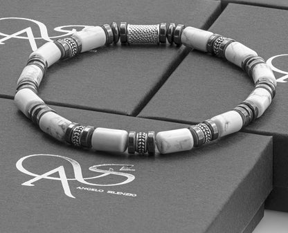 White Turquoise Silver Orzo 6mm 925 Sterling Silber Rohdiniert